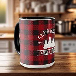 Taza Familia Cabina Nombre Búfalo Rojo Tapado Grande