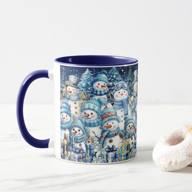 Taza Familia Cuadrillo Azul (Con donut)