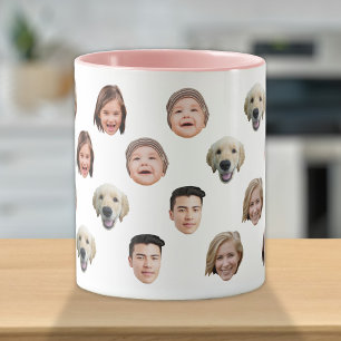 Taza Familia Cute Personalizada Cara 5 Fotos Mug