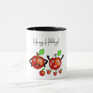 Taza Familia de manzanas rojas curas