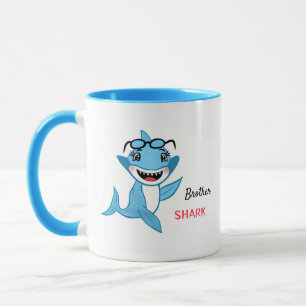Taza Familia de tiburones felices Hermano tiburón