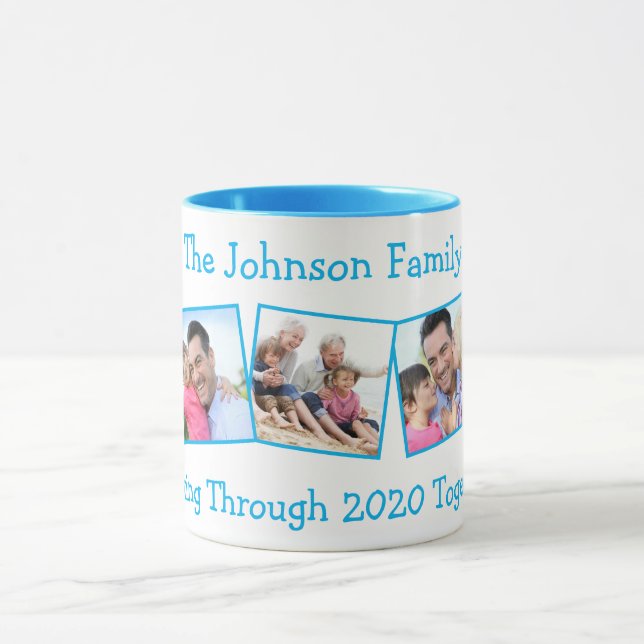 Taza Familia Divertida 5 Fotografía De Blue 2020 (Centro)