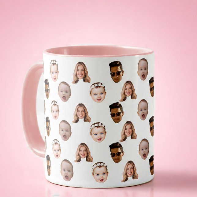 Taza Familia divertida personalizada cara a 4 fotos (Subido por el creador)