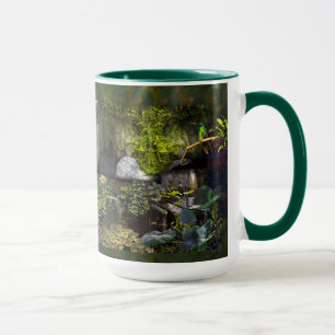 Taza "FAMILIA ELEFANTE DE HABITACIÓN VERDE" / 15 oz.
