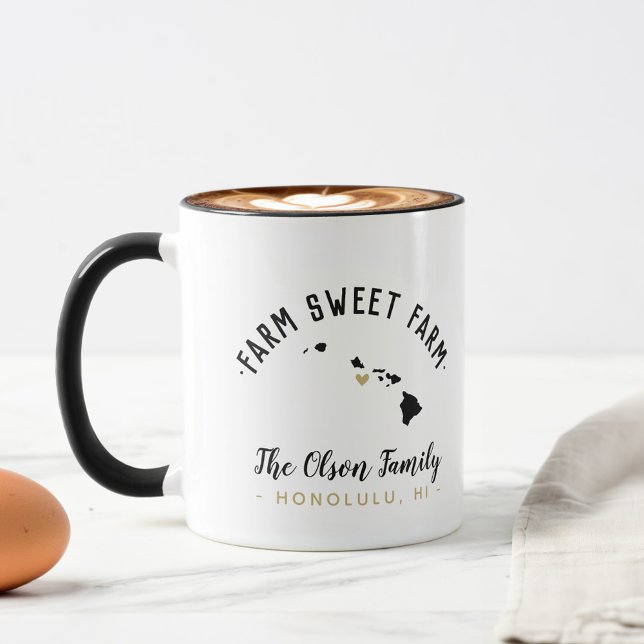Taza Familia Hawaii Farm Sweet Farm Monogram Mug (Subido por el creador)