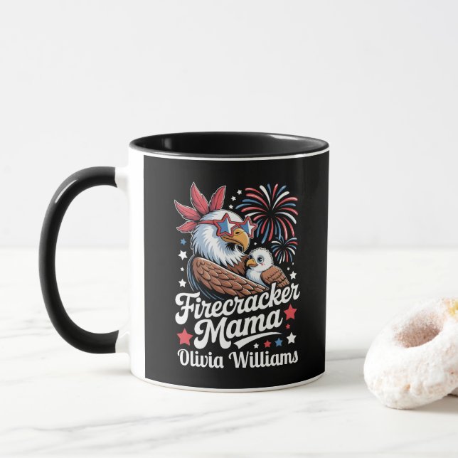 Taza Familia Matanza de Firecracker el 4 de julio (Con donut)