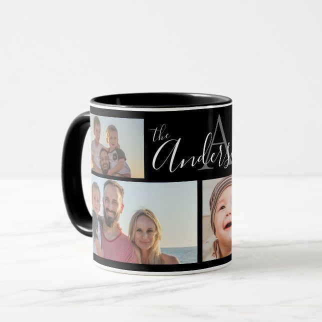 Taza Familia Monograma Cuatro fotos Kee personalizado (Anverso izquierdo)