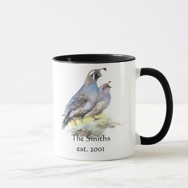 Taza Familia Monograma Personalizado de las aves de col (Derecha)