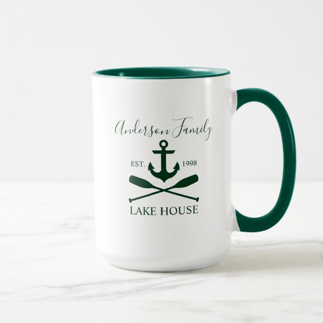 Taza Familia Náutica Casa Anchor Oars Green Grande (Derecha)