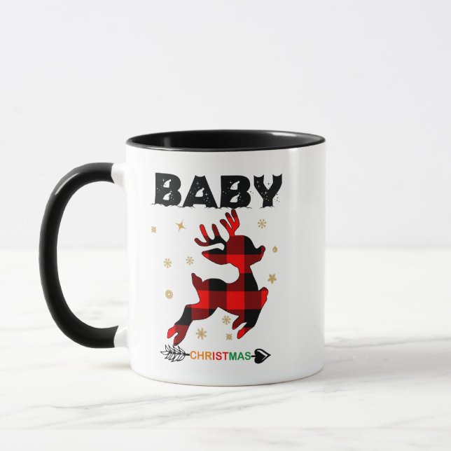 Taza Familia Navidad coincide con bebé reno pijama (Izquierda)