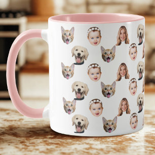 Taza Familia personalizada Cara 4 fotos