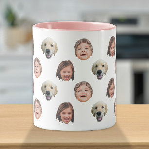 Taza Familia personalizada Cara de 3 fotos Mug