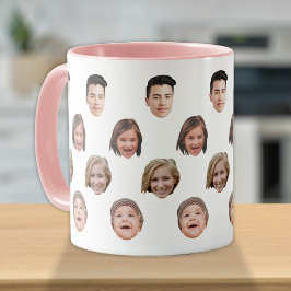 Taza Familia personalizada Cara de 4 fotos Mug