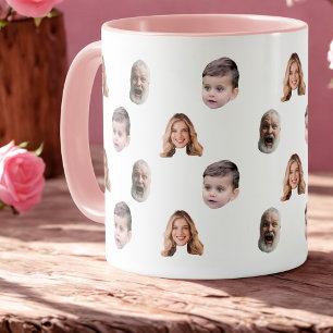 Taza Familia Personalizado Funny Cara 3 fotos