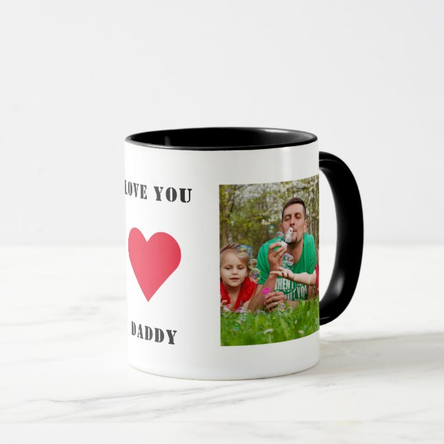 Taza Familia Personalizado Personalizada Foto Ama Papi (Anverso derecho)