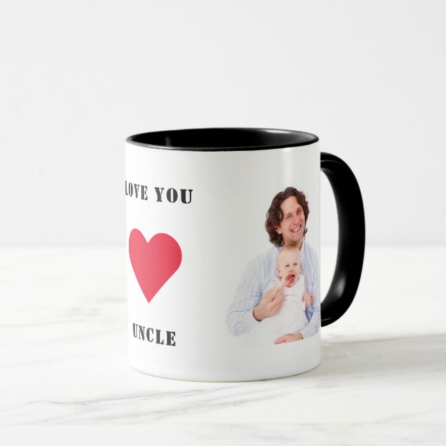 Taza Familia Personalizado Personalizada Foto Ama Tío (Anverso derecho)
