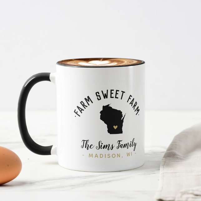 Taza Familia Wisconsin Farm Sweet Farm Monogram Mug (Subido por el creador)
