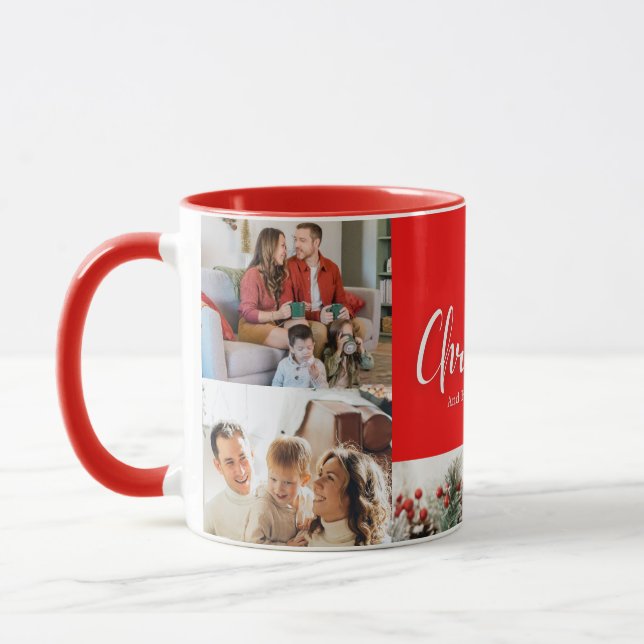 Taza familiares Fotos de Feliz Navidad Feliz Año Nuevo  (Izquierda)