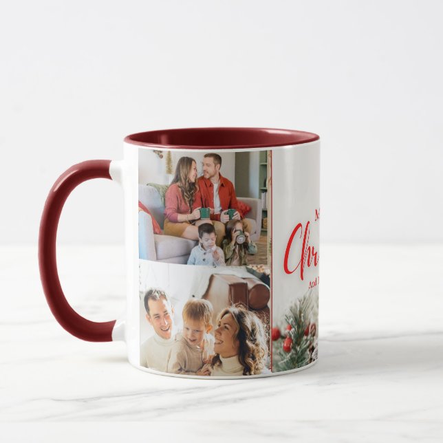 Taza familiares Fotos de Feliz Navidad Feliz Año Nuevo  (Izquierda)