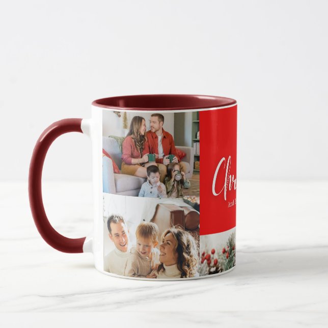 Taza familiares Fotos de Feliz Navidad Feliz Año Nuevo  (Izquierda)