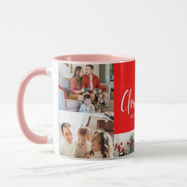 Taza familiares Fotos de Feliz Navidad Feliz Año Nuevo  (Izquierda)