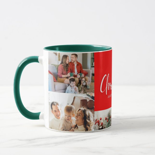 Taza familiares Fotos de Feliz Navidad Feliz Año Nuevo  (Izquierda)