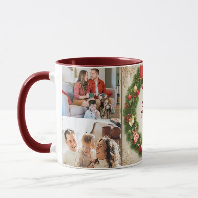 Taza familiares Fotos de Feliz Navidad Feliz Año Nuevo  (Izquierda)