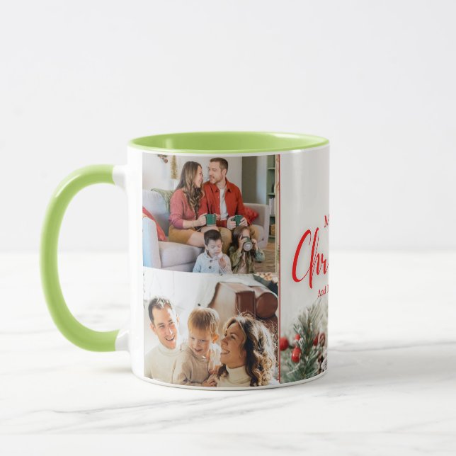 Taza familiares Fotos de Feliz Navidad Feliz Año Nuevo  (Izquierda)