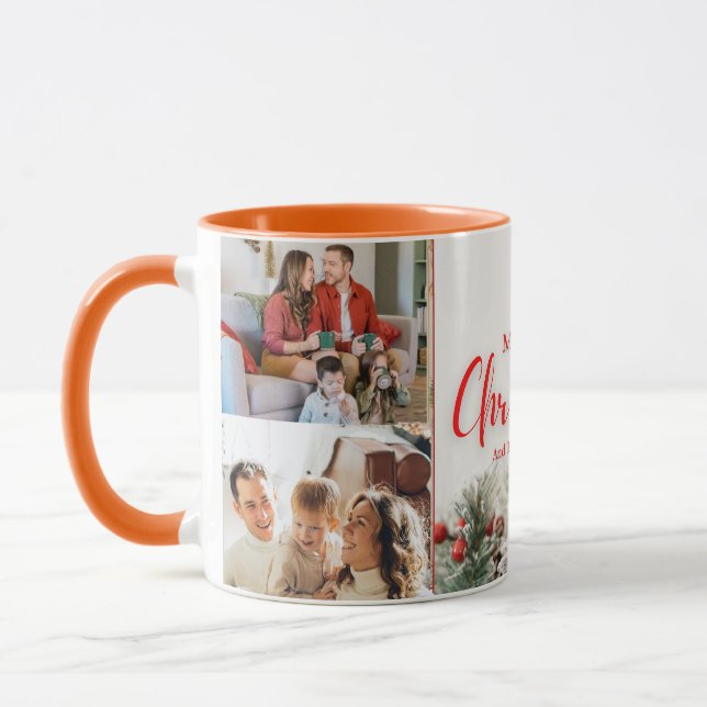 Taza familiares Fotos de Feliz Navidad Feliz Año Nuevo  (Izquierda)