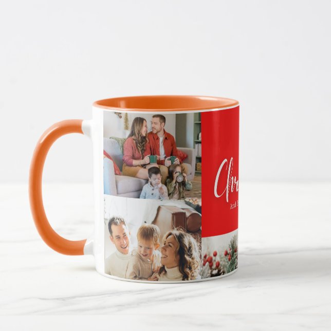 Taza familiares Fotos de Feliz Navidad Feliz Año Nuevo  (Izquierda)