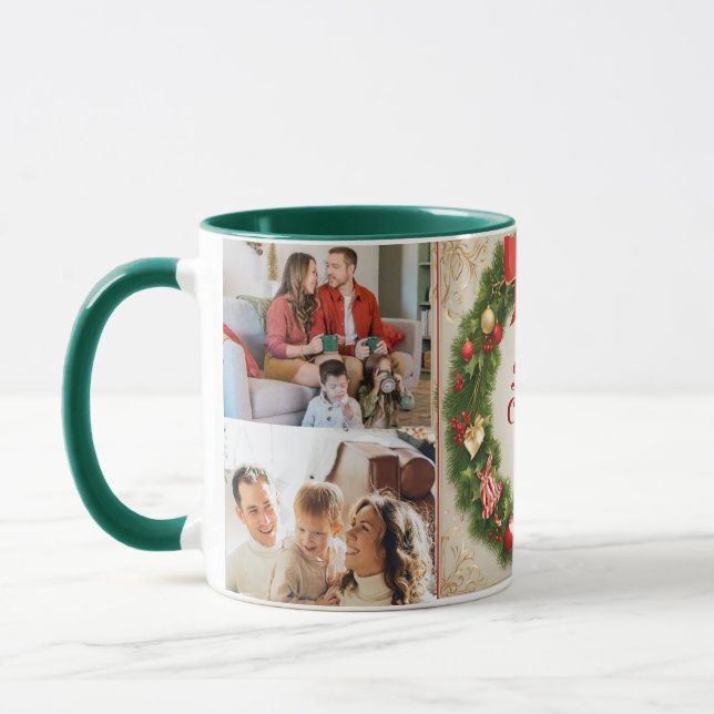 Taza familiares Fotos de Feliz Navidad Feliz Año Nuevo  (Izquierda)