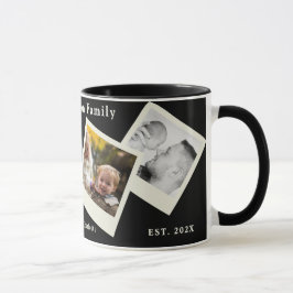 Taza Family Memories 4-Photo Collage Black Coffee Mug