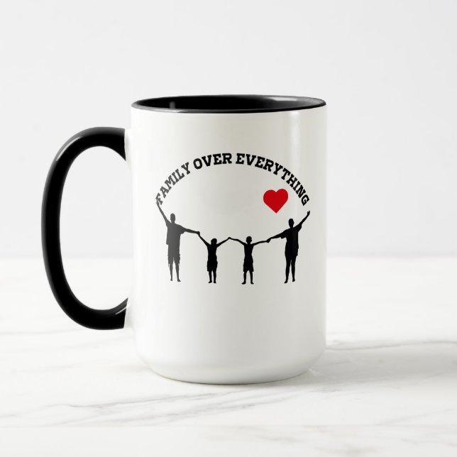 Taza Family Over Everything Mug with Silhouette Design  (Izquierda)