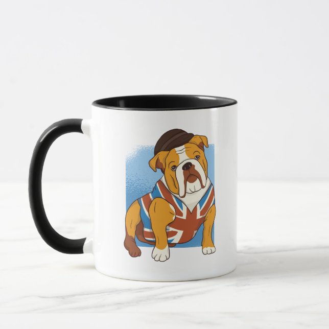 Taza Famoso Bulldog británico Bandera inglesa Patriótic (Izquierda)