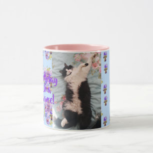 Taza Famoso gato de Tuxedo Feliz baile cumpleaños Mug 
