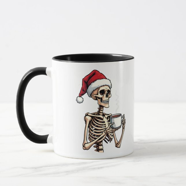 Taza Famoso Halloween bebiendo café Navidades Santa (Izquierda)