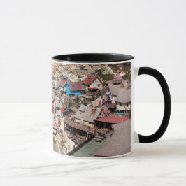 Taza Famoso pueblo de Popeye con casas coloridas, Malta