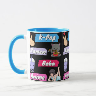 Taza Fanático de la cultura popular K-Pop, Ramen, Boba