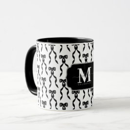 Taza Fancy Black Bow Monogramado