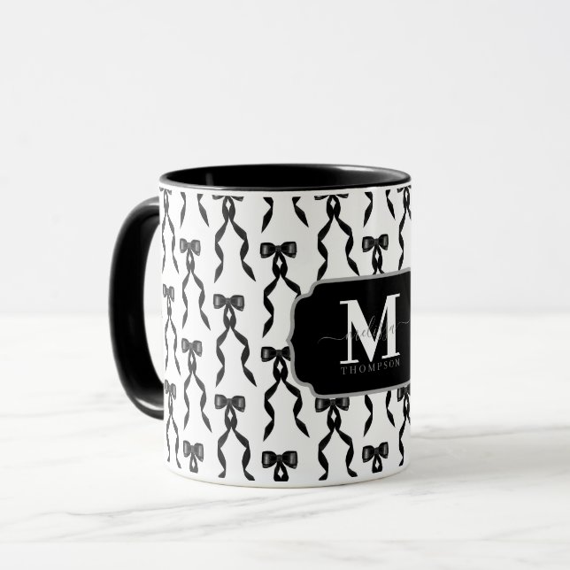 Taza Fancy Black Bow Monogramado (Anverso izquierdo)