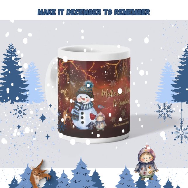 Taza Fancy RED Gold Holiday con personajes (Fancy RED Gold Holiday with Characters Mug)