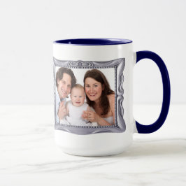 Taza Fancy Silver Frame Añadir Foto Aquí