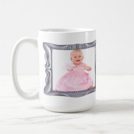 Taza Fancy Silver Frame Añadir Foto Aquí