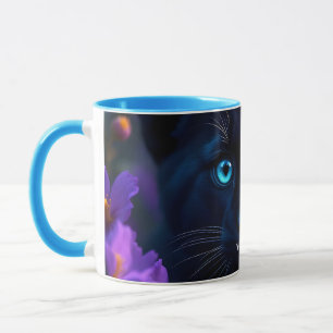 Taza Fantasía Cute Baby Panther Flores