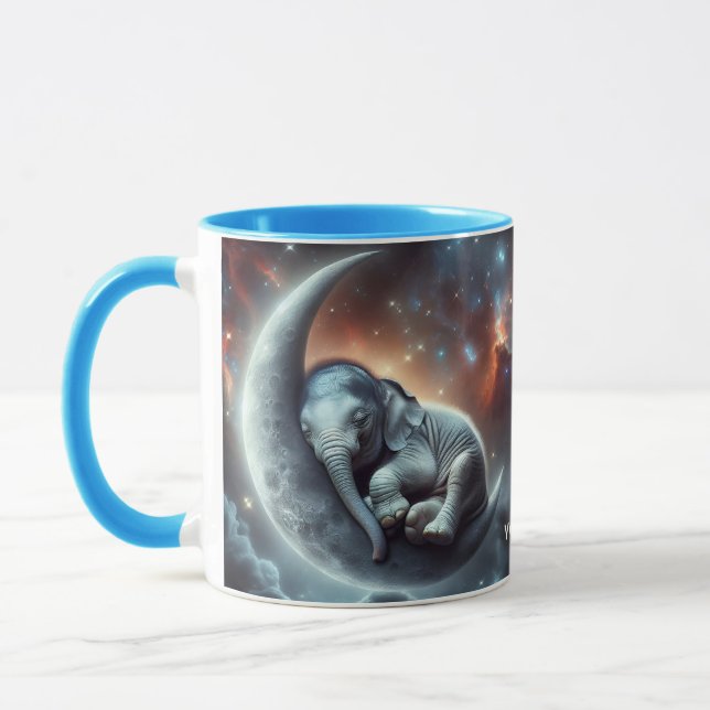 Taza Fantasía Cute Moon Elephant Space (Izquierda)