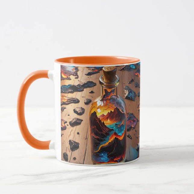 Taza Fantasía Cute Volcán En Botella (Izquierda)