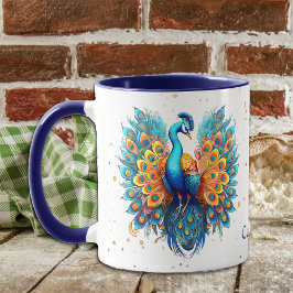Taza Fantasía de Confetán de oro Peacock