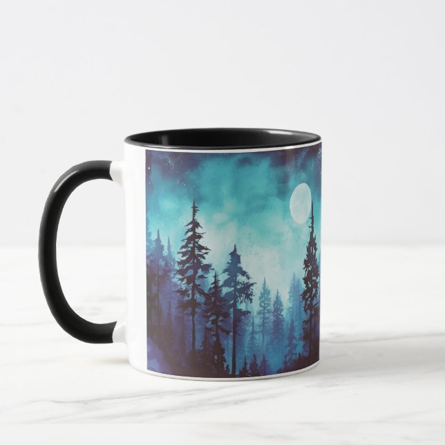 Taza Fantasía de Halloween en la luna llena del bosque  (Izquierda)