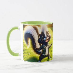 Taza Fantasía estilo Punk de zorrillo lindo