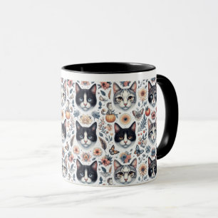 Taza Fantasía felina: Un baile caprichoso de gatos y Na